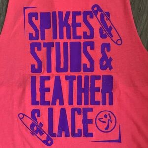 ZUMBA Loose Graphic Distressed Tank EUC